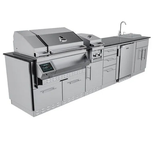 Sunstone Cypress 11.6′ Hybrid Pellet Outdoor Kitchen Island Package