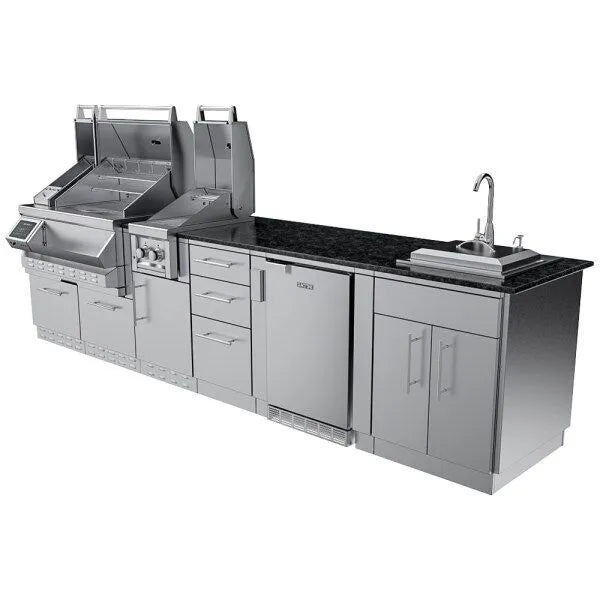 Sunstone Cypress 11.6′ Hybrid Pellet Outdoor Kitchen Island Package