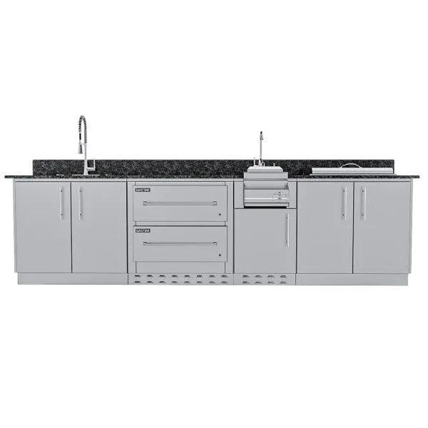 Sunstone Galley 10.8′ Clean & Prep Outdoor Kitchen Island Package