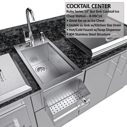 Sunstone Galley 10.8′ Clean & Prep Outdoor Kitchen Island Package