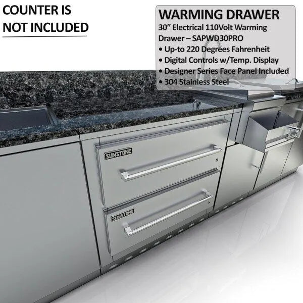 Sunstone Galley 10.8′ Clean & Prep Outdoor Kitchen Island Package