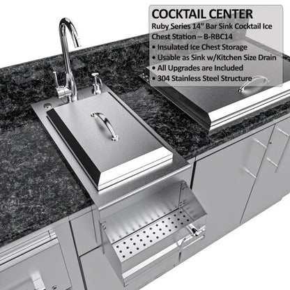 Sunstone Galley 10.8′ Clean & Prep Outdoor Kitchen Island Package