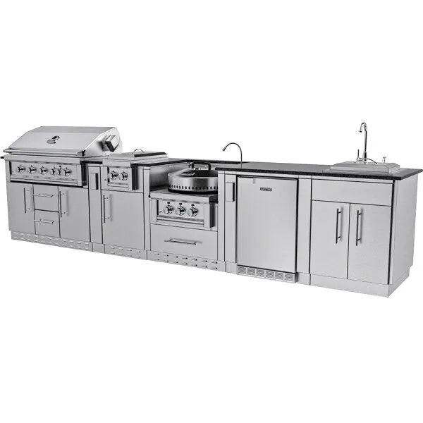 Sunstone Hill Country 13′6″ Outdoor Kitchen Island Package