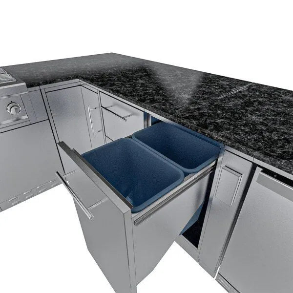 Sunstone Rancher L-Shaped Outdoor Kitchen Island Package
