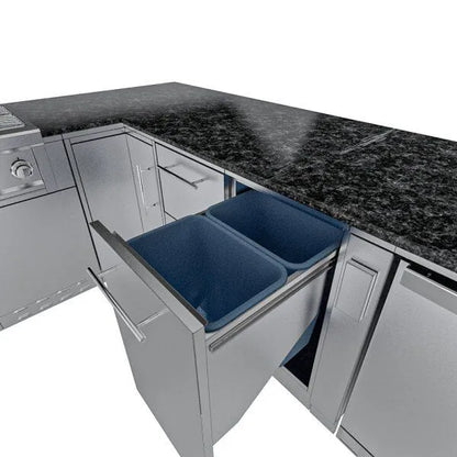 Sunstone Rancher L-Shaped Outdoor Kitchen Island Package