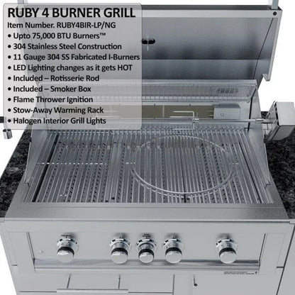 Sunstone Savanna 16′ Outdoor Kitchen Island Package with 60° Angle