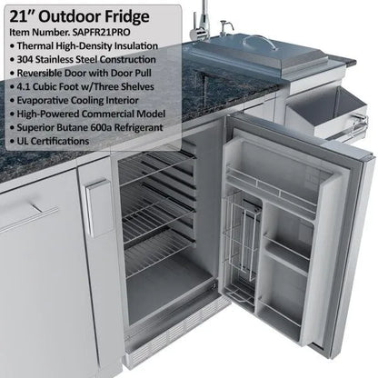 Sunstone Savanna 16′ Outdoor Kitchen Island Package with 60° Angle
