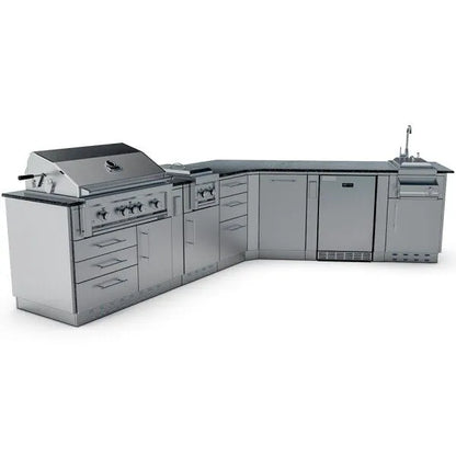 Sunstone Savanna 16′ Outdoor Kitchen Island Package with 60° Angle