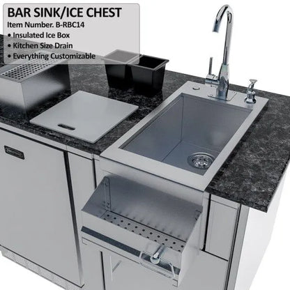 Sunstone Savanna 16′ Outdoor Kitchen Island Package with 60° Angle