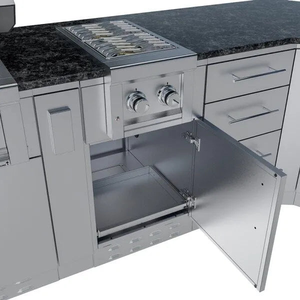 Sunstone Savanna 16′ Outdoor Kitchen Island Package with 60° Angle