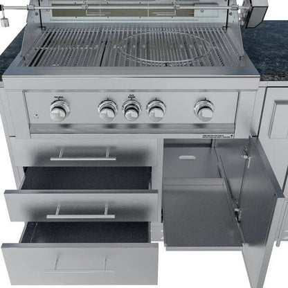 Sunstone Savanna 16′ Outdoor Kitchen Island Package with 60° Angle