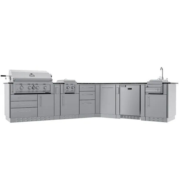 Sunstone Savanna 16′ Outdoor Kitchen Island Package with 60° Angle