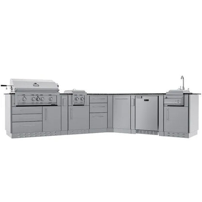 Sunstone Savanna 16′ Outdoor Kitchen Island Package with 60° Angle