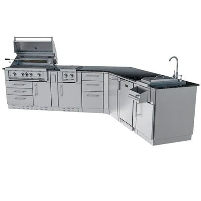 Sunstone Savanna 16′ Outdoor Kitchen Island Package with 60° Angle
