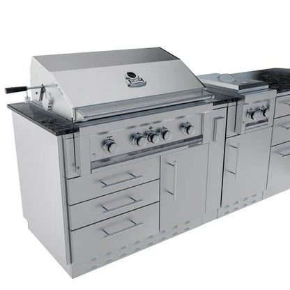 Sunstone Savanna 16′ Outdoor Kitchen Island Package with 60° Angle