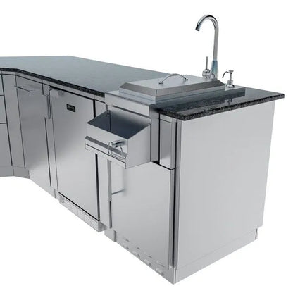 Sunstone Savanna 16′ Outdoor Kitchen Island Package with 60° Angle