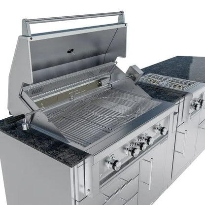 Sunstone Savanna 16′ Outdoor Kitchen Island Package with 60° Angle