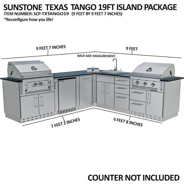 Sunstone Texas Tango 19′ Outdoor Kitchen Island Package