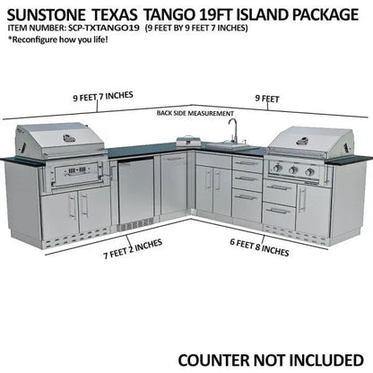 Sunstone Texas Tango 19′ Outdoor Kitchen Island Package