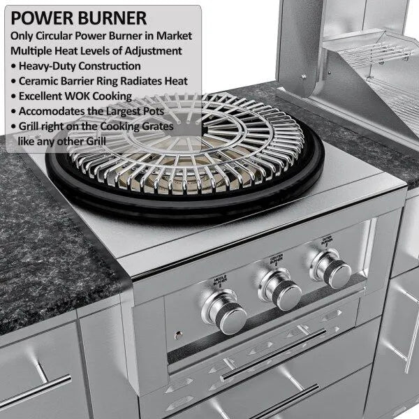 Sunstone TexCajun 9′ Cajun Specialty Outdoor Kitchen Island Package