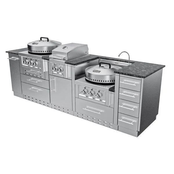 Sunstone TexCajun 9′ Cajun Specialty Outdoor Kitchen Island Package