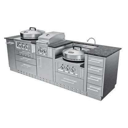 Sunstone TexCajun 9′ Cajun Specialty Outdoor Kitchen Island Package