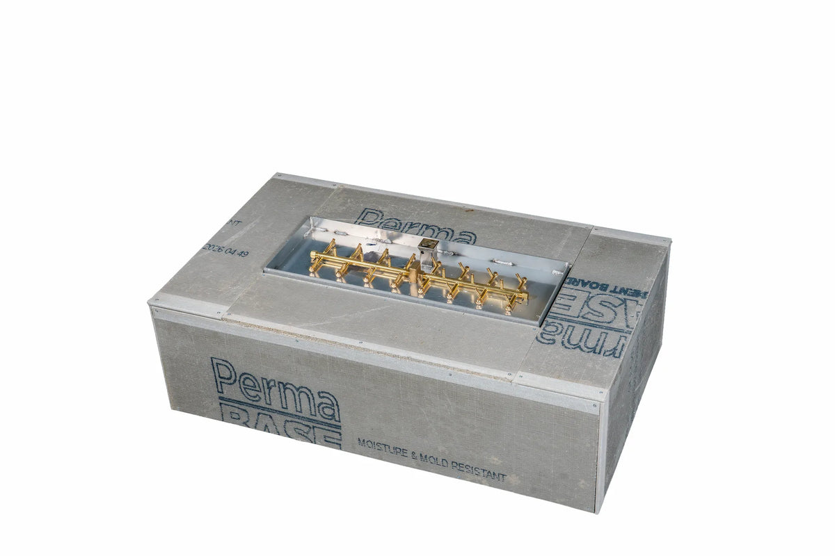 Warming Trends Ready-to-Finish 60 x 36 inch rectangular fire pit kit, tree-style burner (FRT6036)