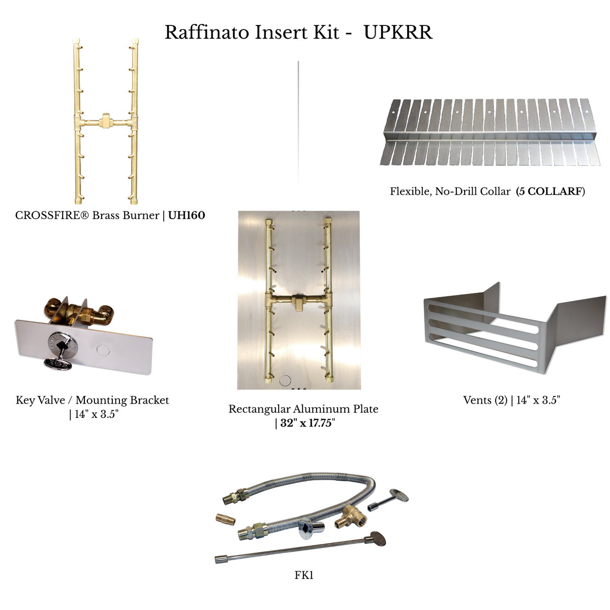 Warming Trends Techo-Bloc Raffinato fire pit gas insert kit