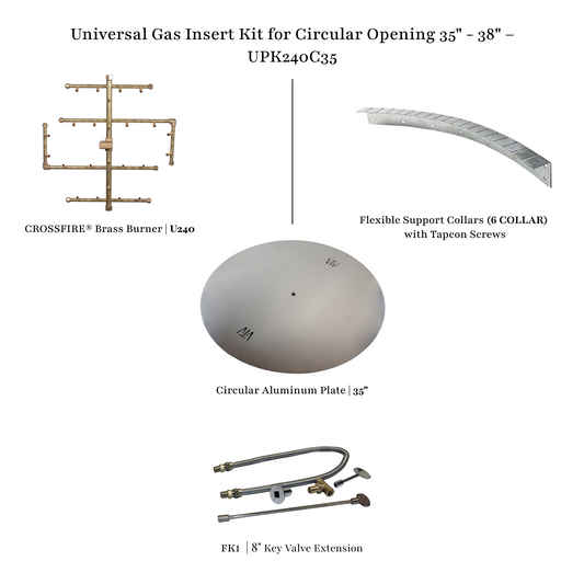 Universal gas insert kit, 35-38 inch circular opening