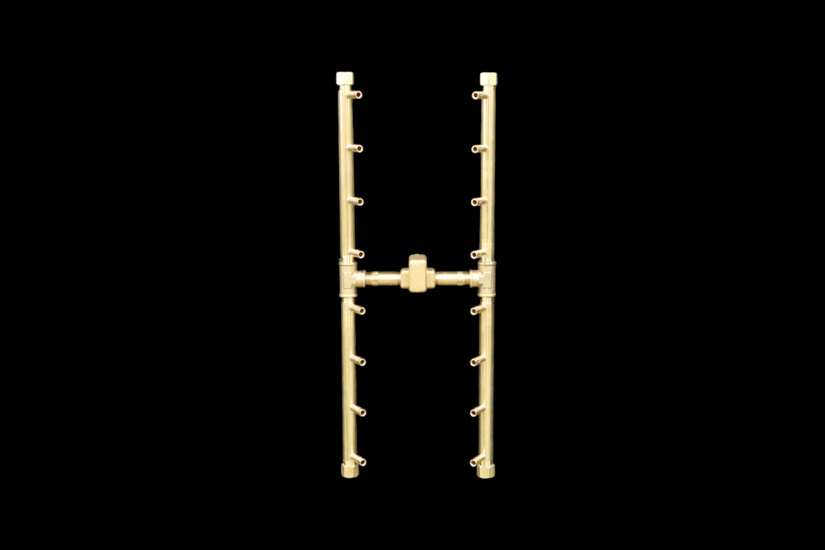 CROSSFIRE UH160 H-Style brass burner on black background