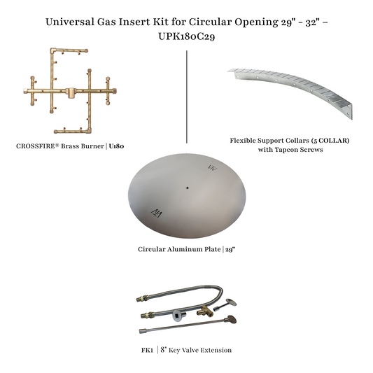 Universal gas insert kit, 29-32 inch circular opening