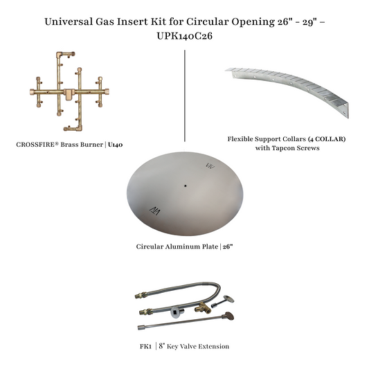 Universal gas insert kit, 26-29 inch circular opening