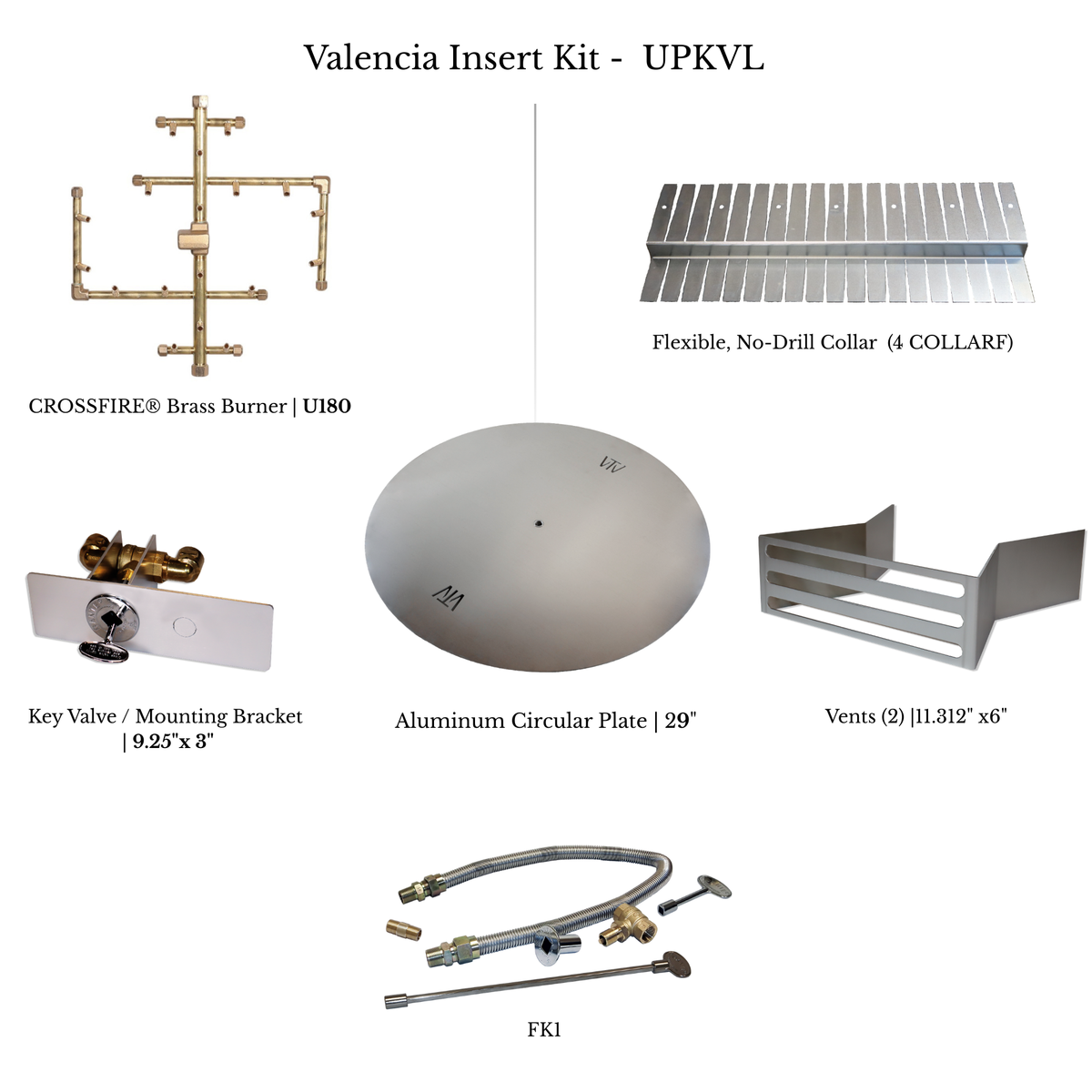 Warming Trends Techo-Bloc Valencia fire pit gas insert kit