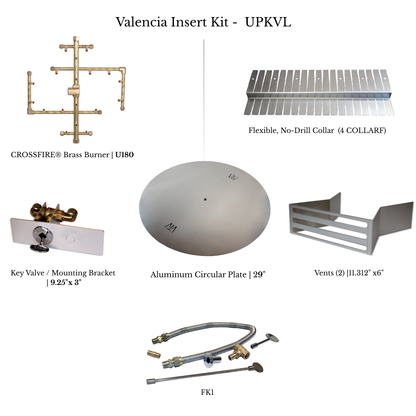 Warming Trends Techo-Bloc Valencia fire pit gas insert kit
