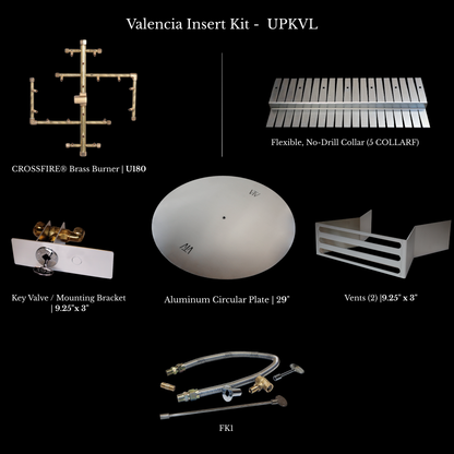 Warming Trends Techo-Bloc Valencia fire pit gas insert kit, alternate view