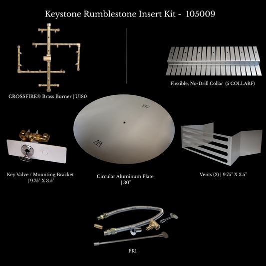 Warming Trends Keystone RumbleStone fire pit gas insert kit