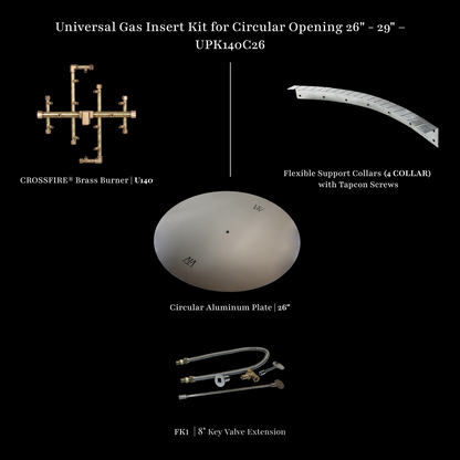 Universal gas insert kit, 26-29 inch circular opening, alternate view
