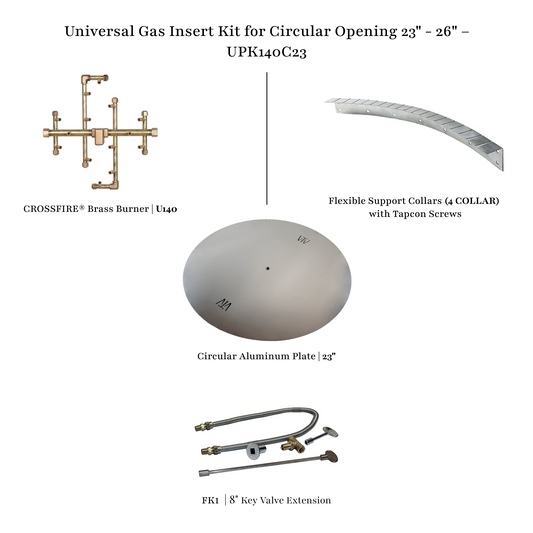 Universal gas insert kit, 23-26 inch circular opening