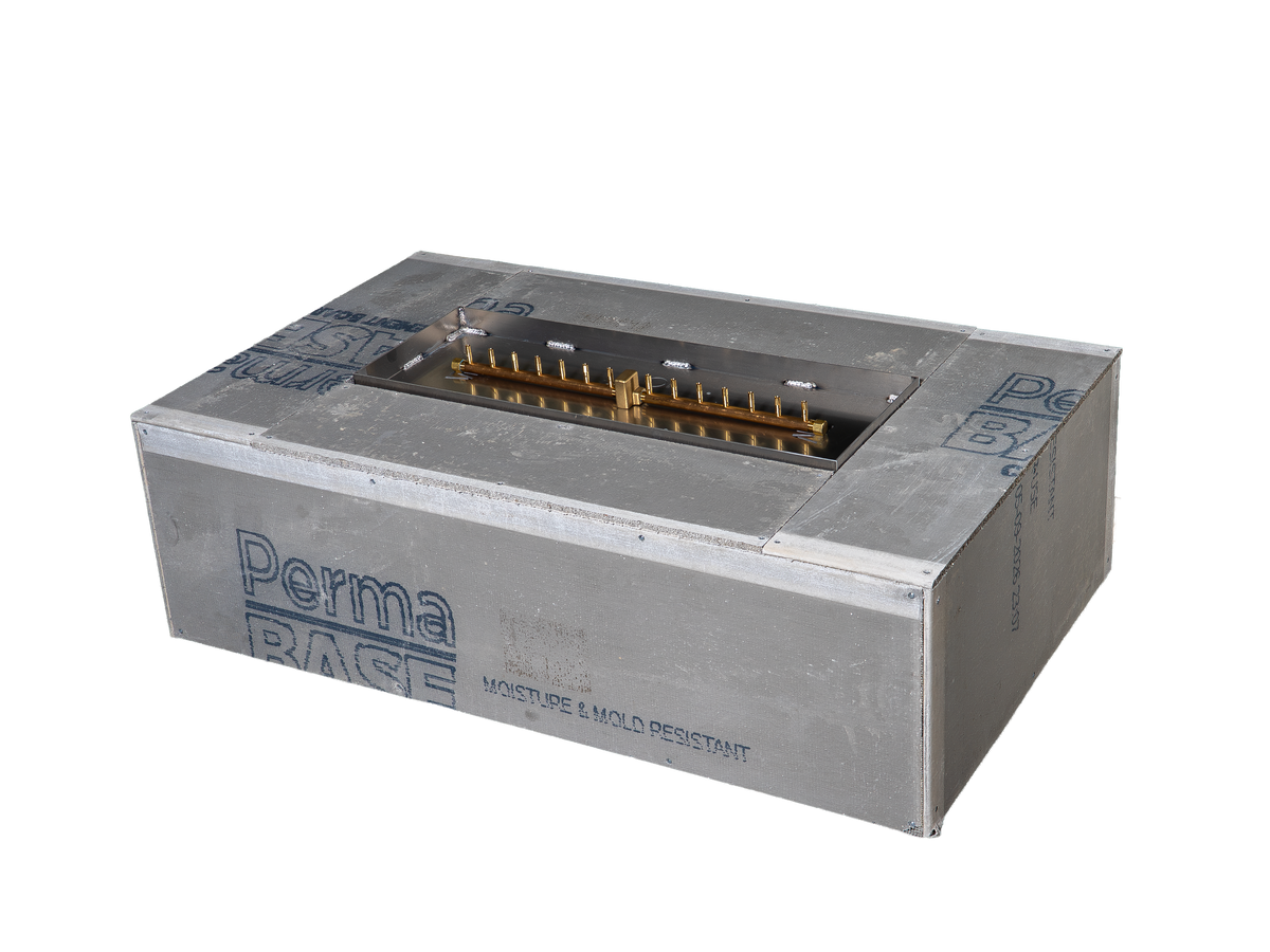 Warming Trends Ready-to-Finish 60 x 36 inch rectangular fire pit kit, linear burner (FR6036)