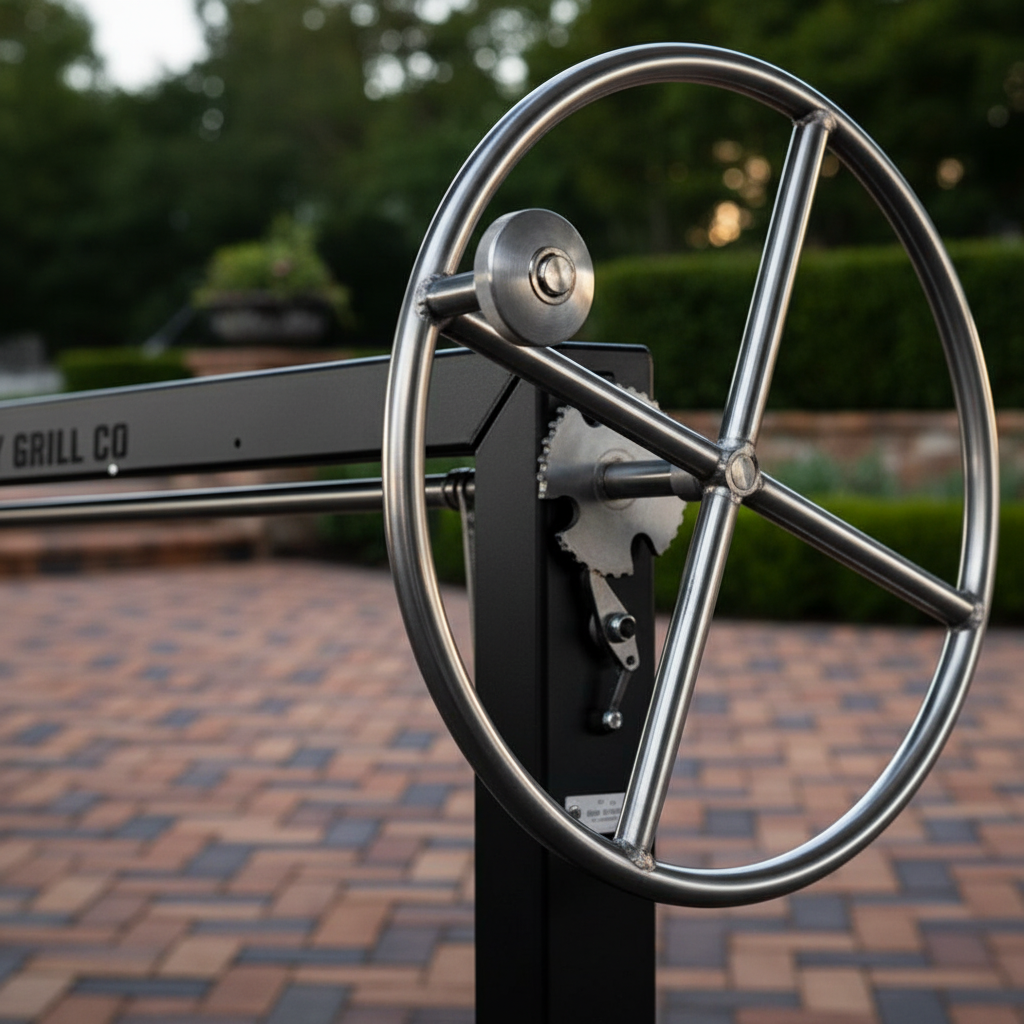 HD Rotisserie Wheel on Brick Paver Patio