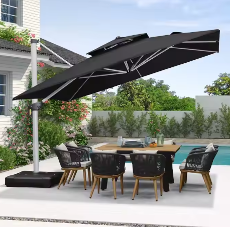 Sundara 10' Square Cantilever Umbrella – Black