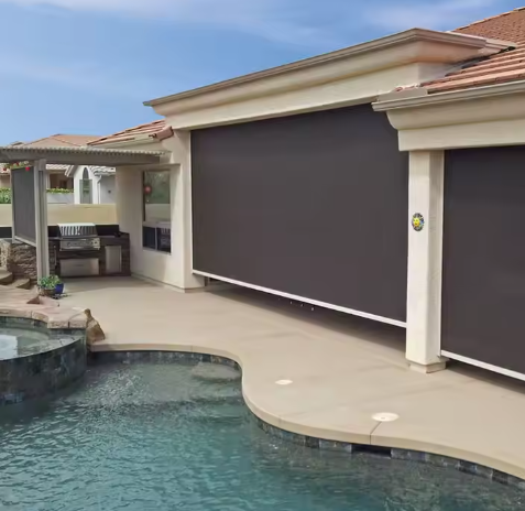 Solveil Motorized Outdoor Roller Shade – 120” x 96”