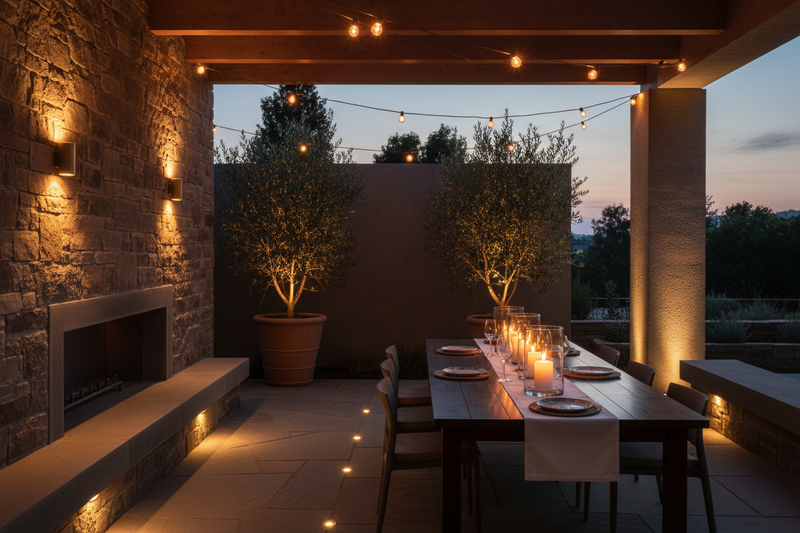 Intentional Outdoor Patio Lighting Scene