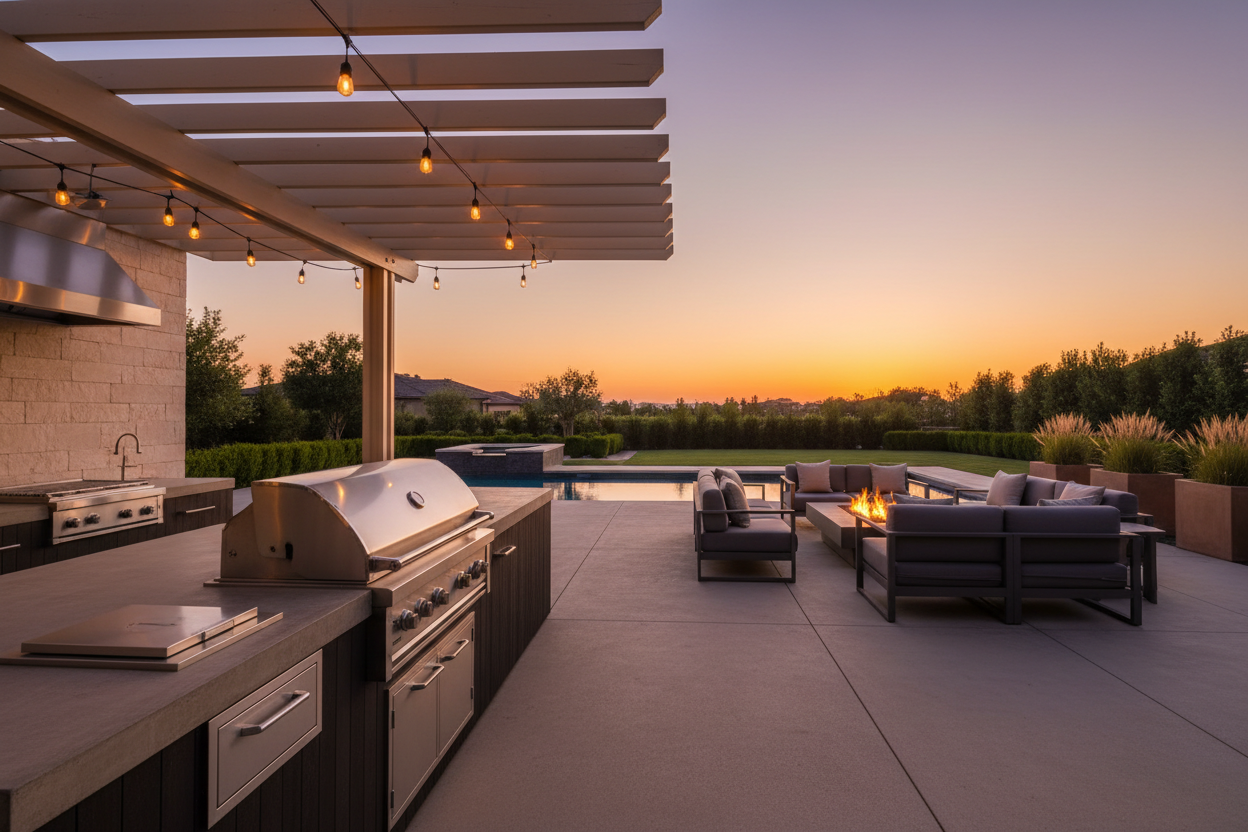 Refined Luxury Outdoor Kitchen Hero