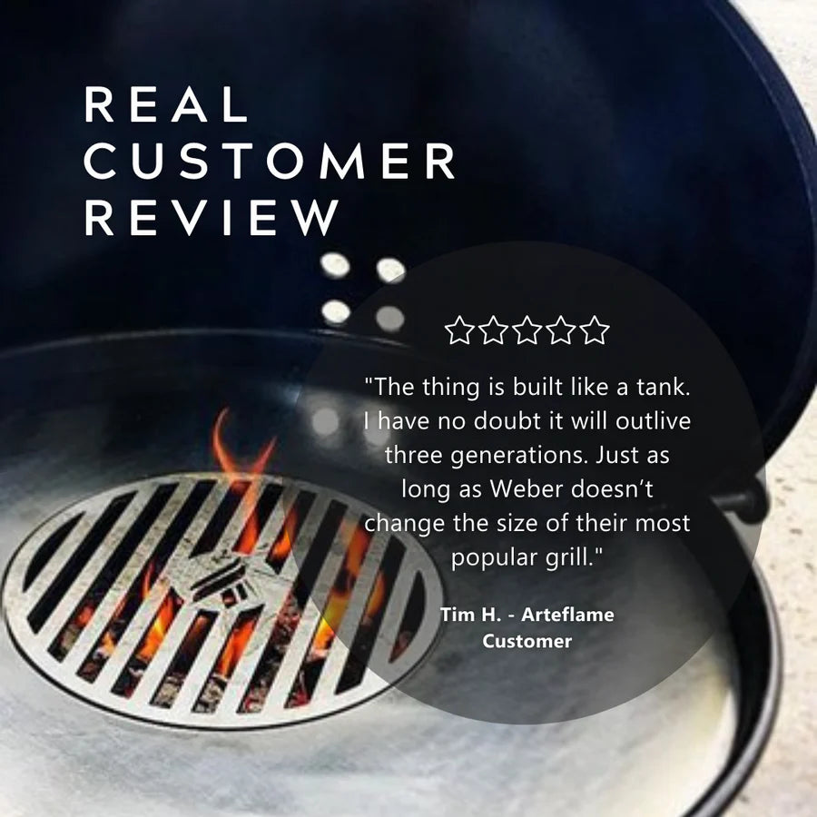 Arteflame Two-Piece Flat-Top Insert for Weber® Kettle Grills (Griddle Ring + Center Grate)
