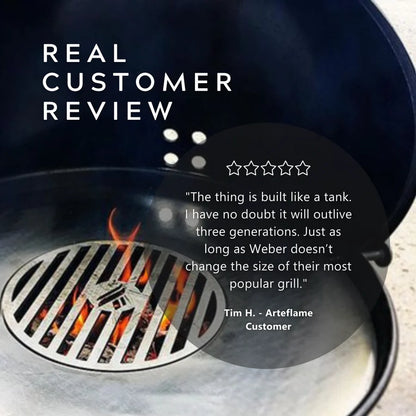 Arteflame Two-Piece Flat-Top Insert for Weber® Kettle Grills (Griddle Ring + Center Grate)